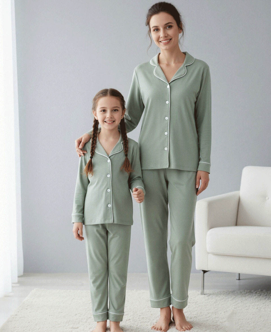 Mommy and Me Pajamas with Button