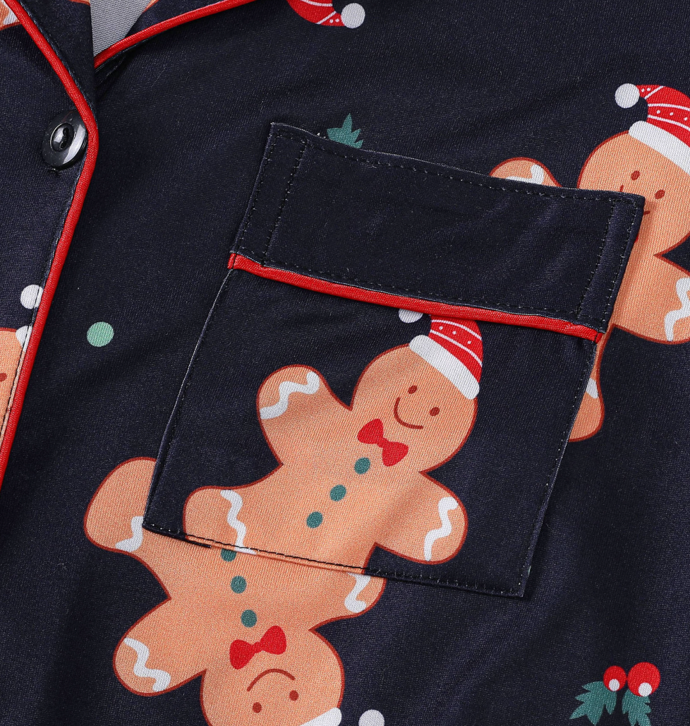 Christmas-print Cardigan-style Pajamas