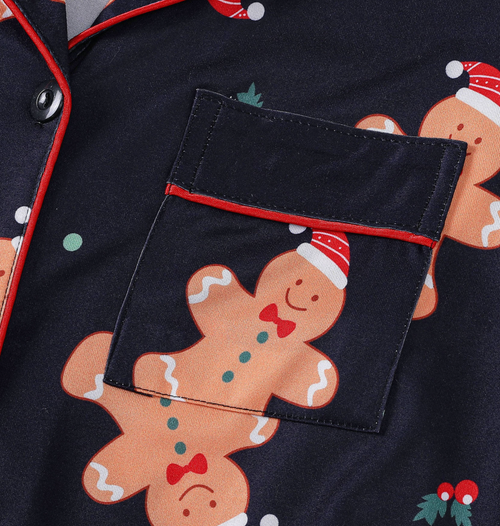 Christmas-print Cardigan-style Pajamas