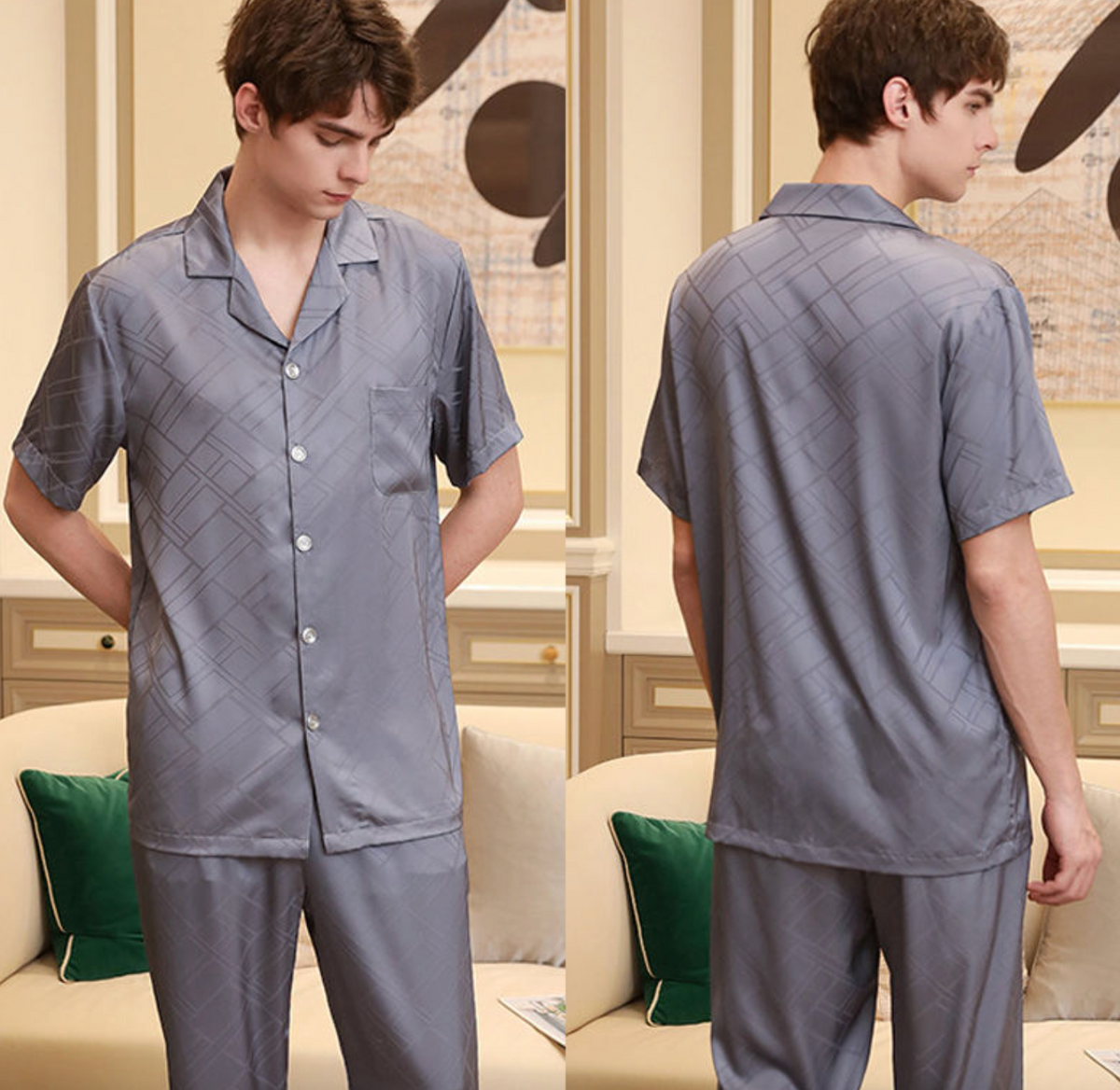 Silk Satin Men's Pajamas Set