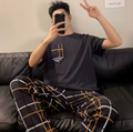Plaid Pattern Men's Pajamas Set